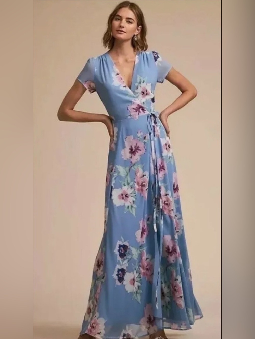 Yummi Kim Floral Wrap Maxi Dress floral Light Blue size s